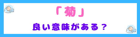 「菊」にも良い意味がある？